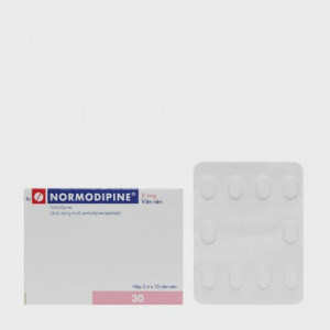 Viên nén NORMODIPINE 5mg điều trị tăng huyết áp, đau thắt ngực (3 vỉ x 10 viên)