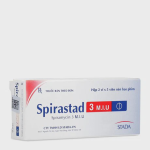 Viên nén Spirastad 3 M.IU điều trị nhiễm khuẩn đường răng miệng (2 vỉ x 5 viên)