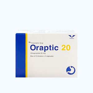 Viên nang Oraptic 20mg điều trị loét dạ dày, tá tràng, viêm thực quản (5 vỉ x 4 viên)