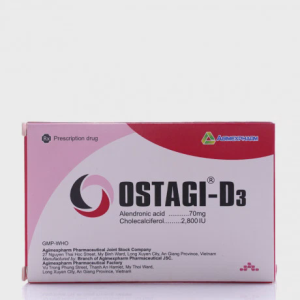 Viên nén Ostagi-D3 Agimexpharm điều trị loãng xương, giảm nguy cơ gãy xương (1 vỉ x 4 viên)