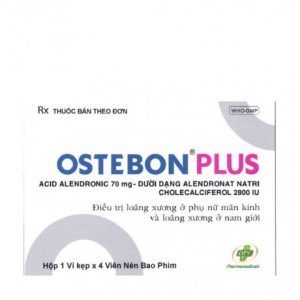 Viên nén Ostebon 70mg điều trị loãng xương ở phụ nữ sau mãn kinh và nam giới (2 vỉ x 2 viên)
