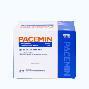 Viên nén Pacemin điều trị triệu chứng cảm sốt nhức đầu (50 vỉ x 10 viên)