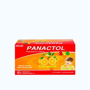 Bột sủi bọt Panactol 250mg Khapharco giảm đau từ nhẹ đến vừa và hạ sốt (48 gói x 1.5g)