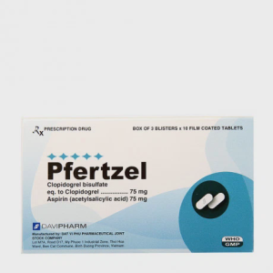 Viên nén Pfertzel 150mg trị nhồi máu cơ tim, đột quỵ, bệnh động mạch ngoại biên (3 vỉ x 10 viên)