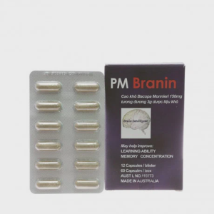 Viên nang PM Branin cải thiện và duy trì chức năng não, trí nhớ, khả năng học tập (5 vỉ x 12 viên)
