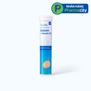 Viên sủi Pharmacity Calcium + Vitamin D3 hỗ trợ xương và răng chắc khỏe (Tuýp 20 viên)