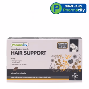 Viên uống Pharmacity Hair Support hỗ trợ tóc chắc khỏe, giảm gãy rụng tóc (3 vỉ x 10 viên)