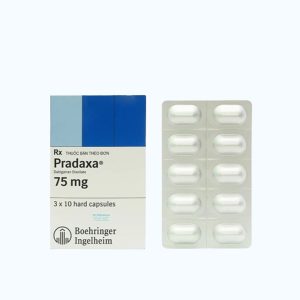 Viên nang Pradaxa 75mg phòng ngừa tai biến, đột quỵ, trị huyết khối tĩnh mạch sâu (3 vỉ x 10 viên)