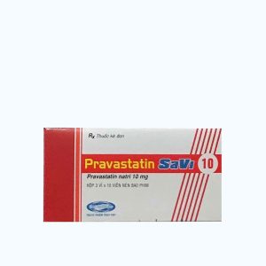 Viên nén Pravastatin Savi 10 điều trị hạ lipid máu (3 vỉ x 10 viên)