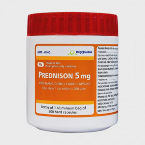 Viên nang Prednison 5mg Imexpharm Chai 200 viên kháng viêm, chống dị ứng, ức chế miễn dịch