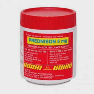 Viên nén Prednison 5mg VNE kháng viêm, điều trị viêm thấp khớp, chống dị ứng (chai 500 viên)