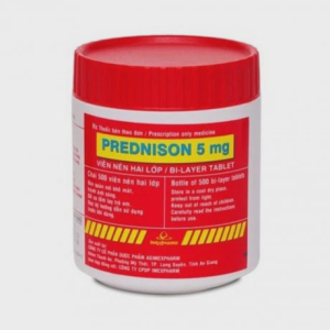 Viên nén Prednison 5mg điều trị viêm thấp khớp, hen suyễn, lupus ban đỏ hệ thống (chai 500 viên)