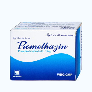 Viên nén Promethazin Nadyphar 15mg trị viêm mũi dị ứng, viêm kết mạc, mề đay (5 vỉ x 20 viên)