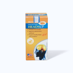 Thực phẩm bảo vệ sức khỏe PROVIBIOL HEADSUP Hỗ trợ bổ não, tăng cường tuần hoàn máu não (Hộp 30 Viên)