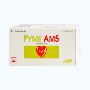 Viên nén Pyme Am 5mg điều trị tăng huyết áp, đau thắt ngực (10 vỉ x 14 viên)