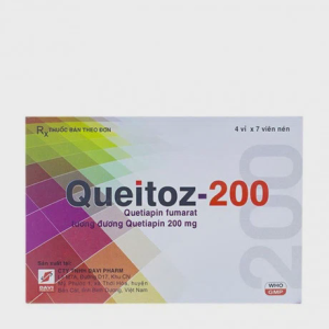 Viên nén Queitoz - 200 điều trị rối loạn lưỡng cực, tâm thần phân liệt (4 vỉ x7 viên)