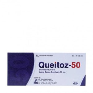 Viên nén Queitoz 50mg điều trị rối loạn lưỡng cực, tâm thần phân liệt (3 vỉ x 10 viên)