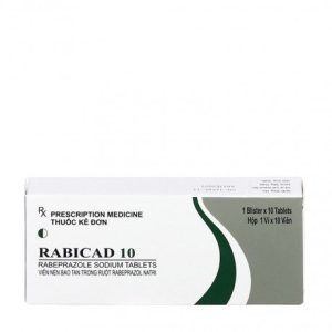 Viên bao tan ở ruột Rabicad 10mg điều trị loét dạ dày, tá tràng (10 vỉ x10 viên)