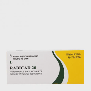 Viên bao tan ở ruột Rabicad 20mg điều trị viêm loét dạ dày, tá tràng (1 vỉ x 10 viên)