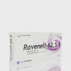 Viên nén bao phim Ravenell 62.5 Davipharm điều trị tăng áp lực động mạch phổi (4 vỉ x 14 viên)