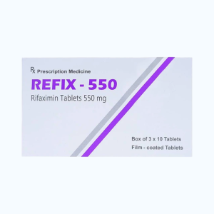 Viên nén bao phim Refix 550mg điều trị hội chứng ruôt kích thích và tiêu chảy (3 vỉ x 10 viên)