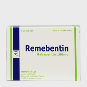 Viên nang Remebentin 100mg Remedica điều trị đau do bệnh thần kinh và động kinh (5 vỉ x 10 viên)