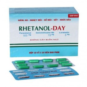 Viên nén Rhetanol - Day trị các triệu chứng ho cảm thông thường (10 vỉ x 10 viên)