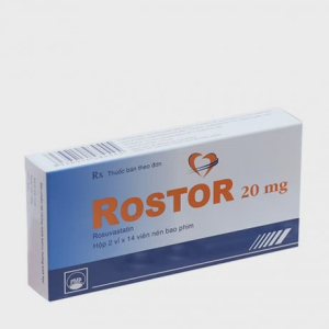 Viên nén bao phim Rostor 20mg Pymepharco thuốc dùng để hạ lipid máu (2 vỉ x 14 viên)