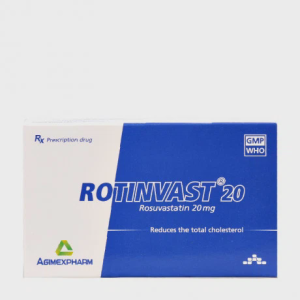 Viên nén Rotinvast 20mg điều trị tăng cholesterol máu, giảm mỡ máu (3 vỉ x 10 viên)