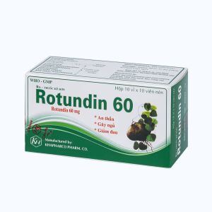 Viên nén Rotundin 60mg hỗ trợ điều trị mất ngủ, giảm đau (10 vỉ x 10 viên)