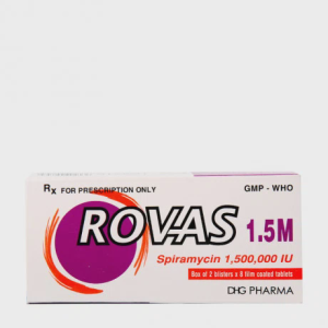 Viên nén Rovas 1.5M.IU điều trị nhiễm khuẩn đường răng miệng (2 vỉ x 8 viên)