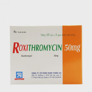 Thuốc bột uống Roxithromycin 50mg Nadyphar điều trị nhiễm khuẩn đường hô hấp (hộp 30 gói)