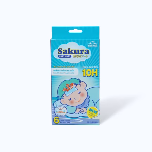 Miếng dán hạ sốt SAKURA giúp hạ nhiệt, hạ sốt, giảm đau (Hộp 3 gói x 2 miếng)