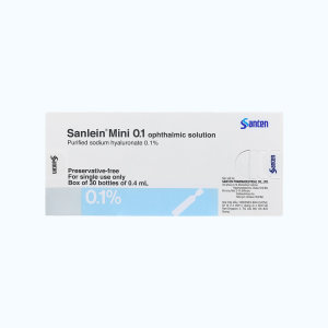 Thuốc nhỏ mắt Sanlein Mini 0.1 % điều trị rối loạn biểu mô kết - giác mạc (30 ống x 0.4ml)