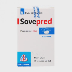 Viên nén sủi bọt Sovepred 5mg kháng viêm, điều trị viêm thấp khớp, chống dị ứng (chai 30 viên)