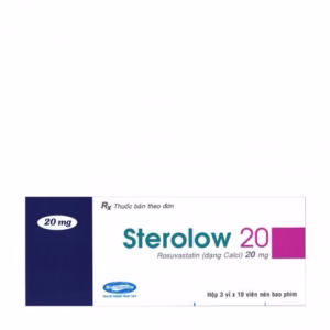Viên nén bao phim Sterolow 20 điều trị hạ lipid máu (3 vỉ x 10 viên)