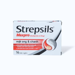 Strepsils Maxpro mật ong & chanh (16 viên) – Giảm đau họng, kháng viêm