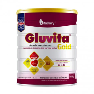 Sữa bột dinh dưỡng GLUVITA GOLD cung cấp dinh dưỡng cho người bệnh tiểu đường (900g)