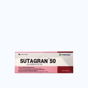 Viên nén bao phim Sutagran 50mg điều trị tích cực để cắt ngay cơn đau nửa đầu (2 vỉ x 6 viên)