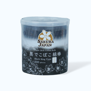 Tăm Bông Đầu Xoắn Sakura (Hộp 200 que)