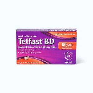 Viên nén Telfast BD 60mg trị viêm mũi dị ứng, mày đay (3 vỉ x 10 viên)