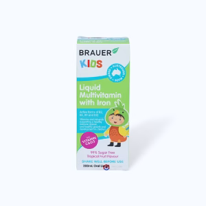 Siro BRAUER Kids Liquid Multivitamin With Iron bổ sung vitamin và khoáng chất cho trẻ (200ml)