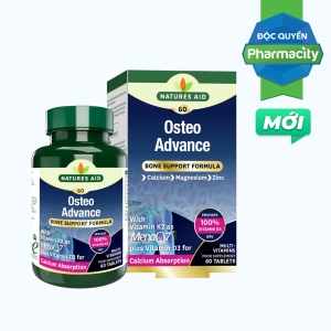 Thực phẩm bảo vệ sức khỏe Natures Aid Osteo Advance hỗ trợ giúp tốt cho xương và răng (Hộp 60 viên)