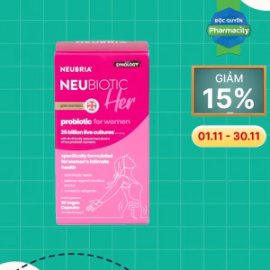 Thực phẩm bảo vệ sức khỏe Neubria Neubiotic Her bổ sung lợi khuẩn hỗ trợ sức khỏe nữ giới (Hộp 30 viên)