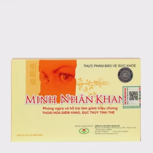 Viên uống Minh Nhãn Khang hỗ trợ giảm thoái hóa điểm vàng, đục thủy tinh thể (3 vỉ x 10 viên/hộp)
