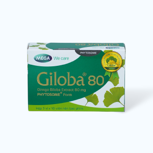 Viên uống Giloba 80 hỗ trợ tăng cường tuần hoàn não (hộp 3 vỉ x 10 viên)