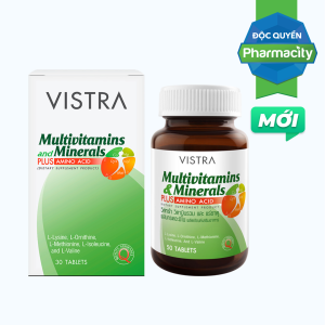 Thực phẩm bảo vệ sức khỏe Vistra Multivitamins và Minerals Plus Amino Acid Hộp 30 Viên