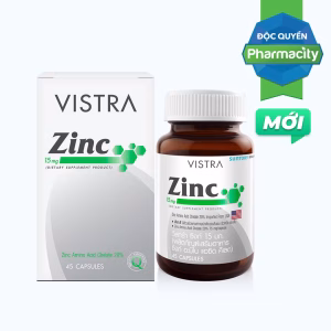 Thực phẩm bảo vệ sức khỏe Vistra Zinc 15 mg (Hộp 45 viên)
