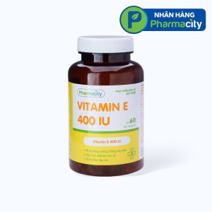 Viên uống Pharmacity Vitamin E 400IU hỗ trợ tăng cường chống oxy hóa, làm đẹp da (Chai 60 viên)