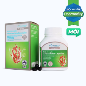 Thực phẩm bảo vệ sức khỏe Vitatree High Strength Astaxanthin Capsules (Hộp 60 Viên)